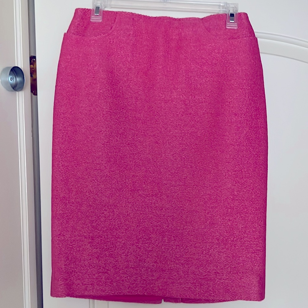 Etcetera pink textured pencil skirt